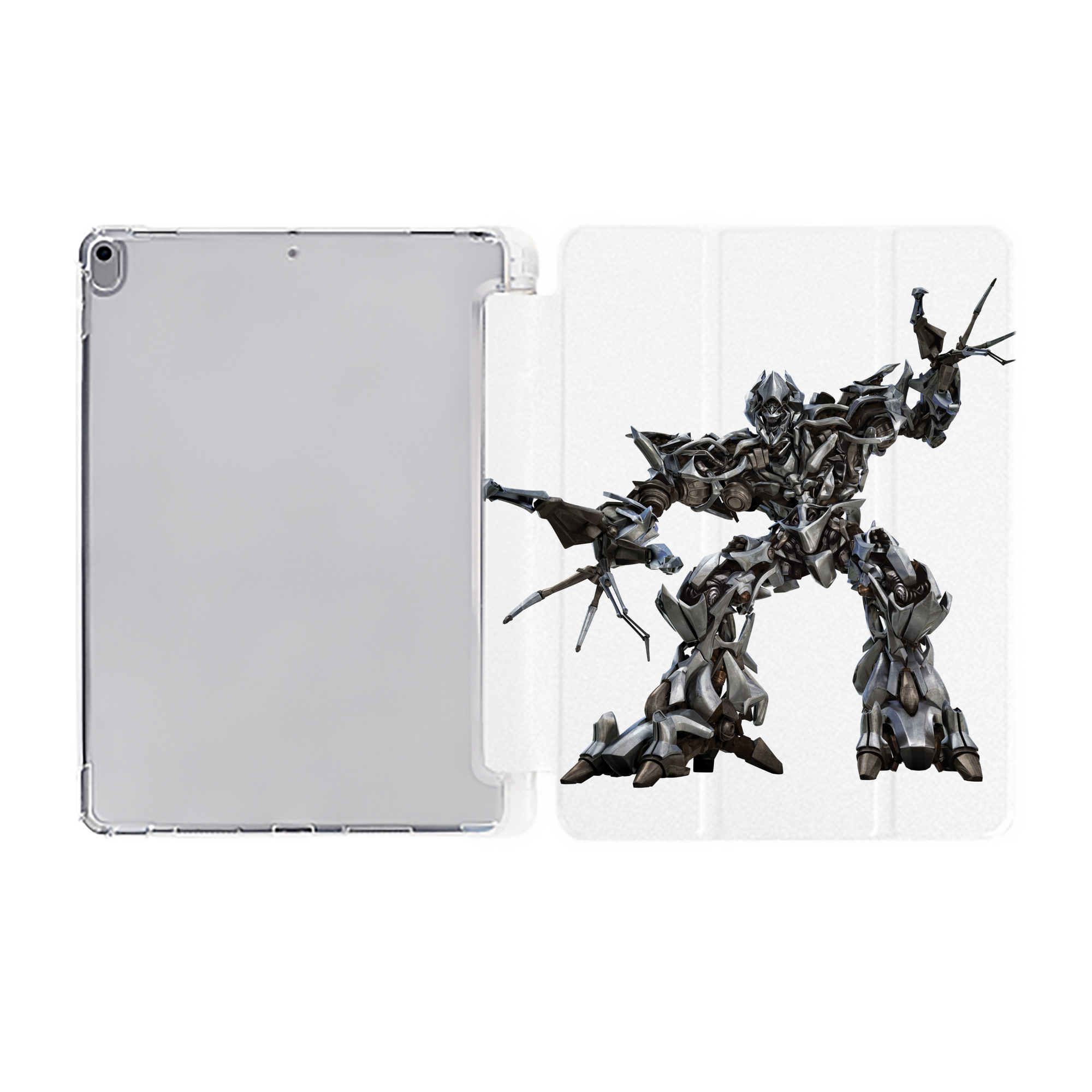 （画像用）  IPad ケース ペン収納付き 三つ折りスタンド PUレザー×シリコン 対応機種9.5/10.5/10.9インチ